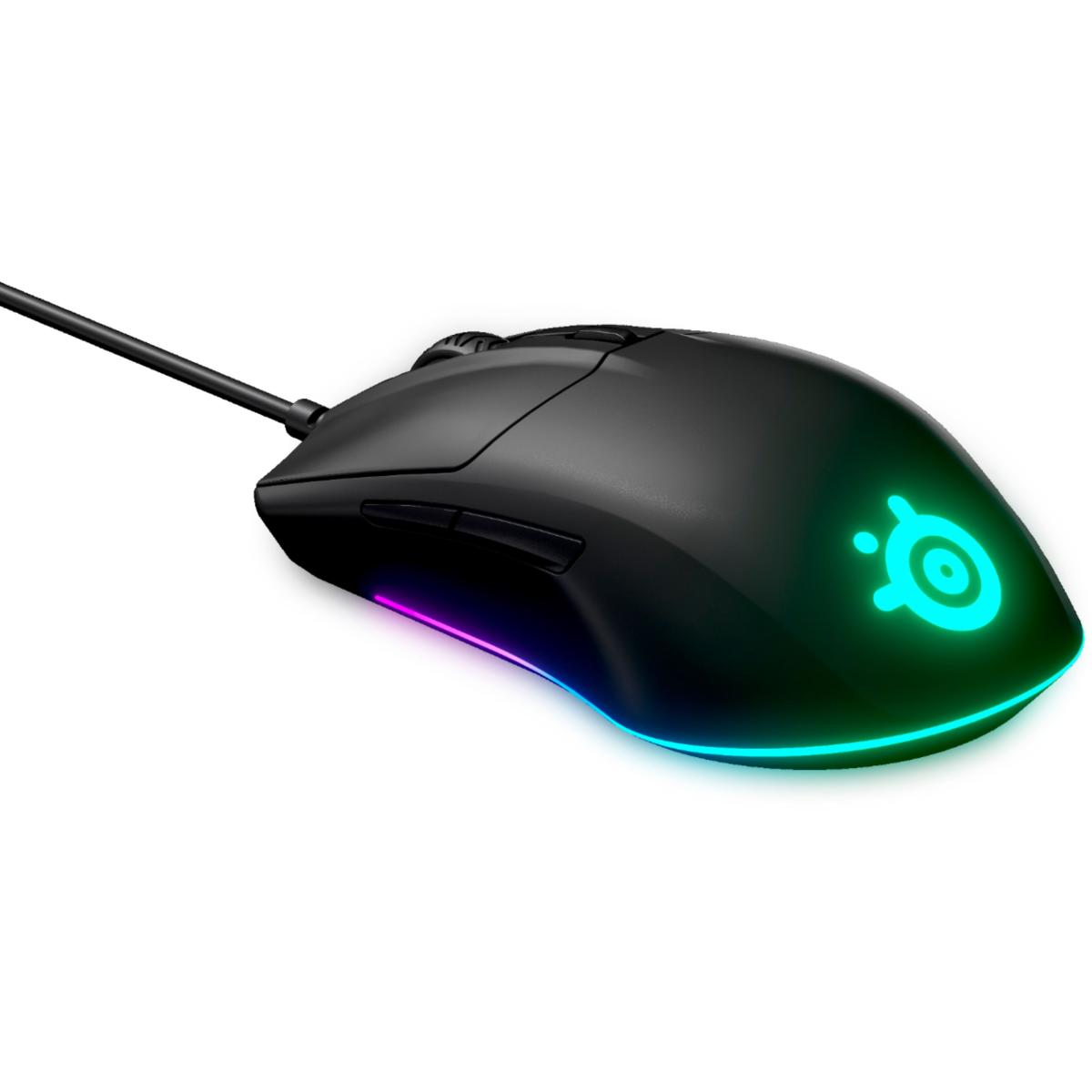 SteelSeries Rival 3 – Optical Gaming Mouse, 8,500 CPI, 6 Programmable Buttons, RGB Lighting