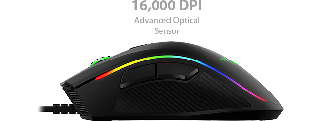 Razer Mamba Elite – Wired Gaming Mouse, 16,000 DPI, 7 Programmable Buttons, RGB Chroma