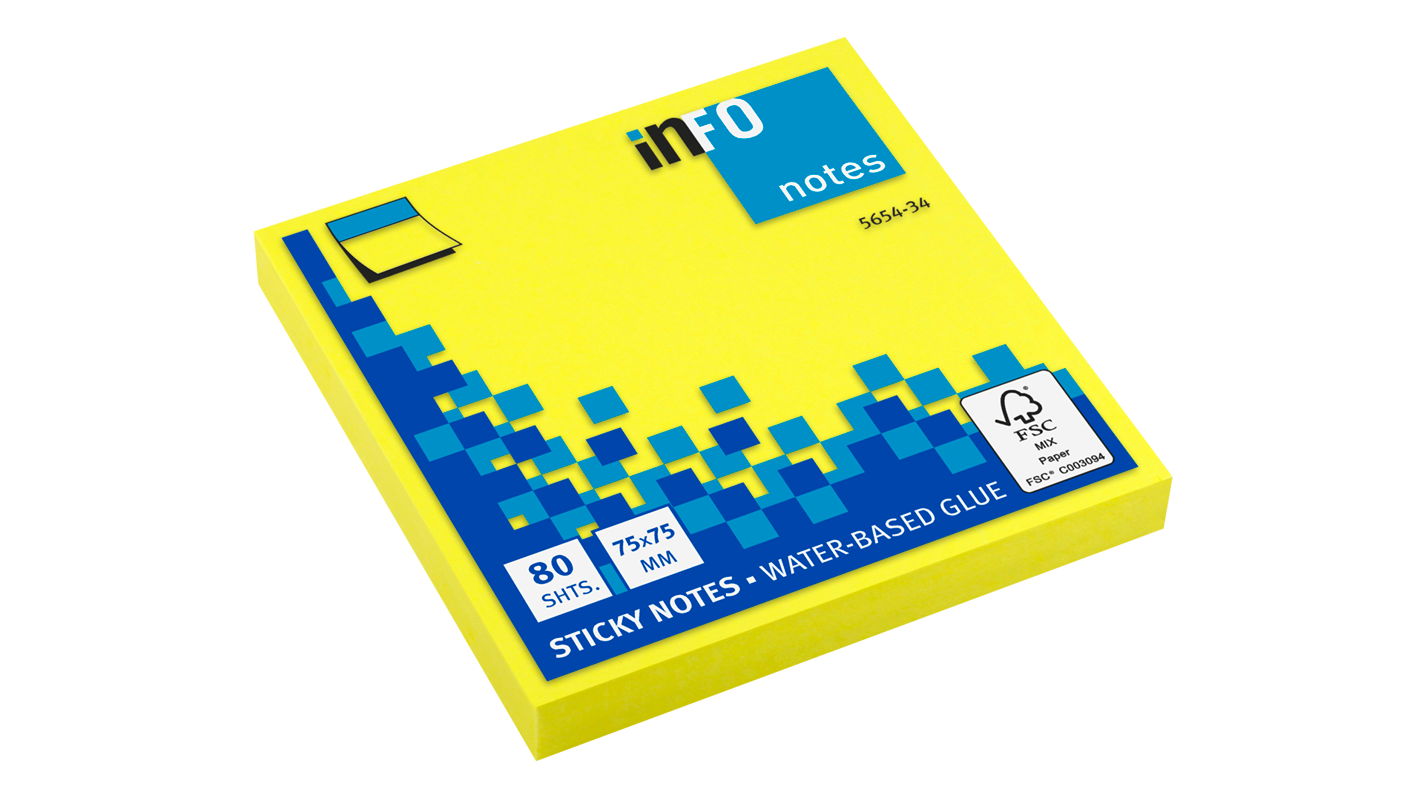 Yellow Sticky Note Info 7.5 x 7.5 Art.No. 5654-34