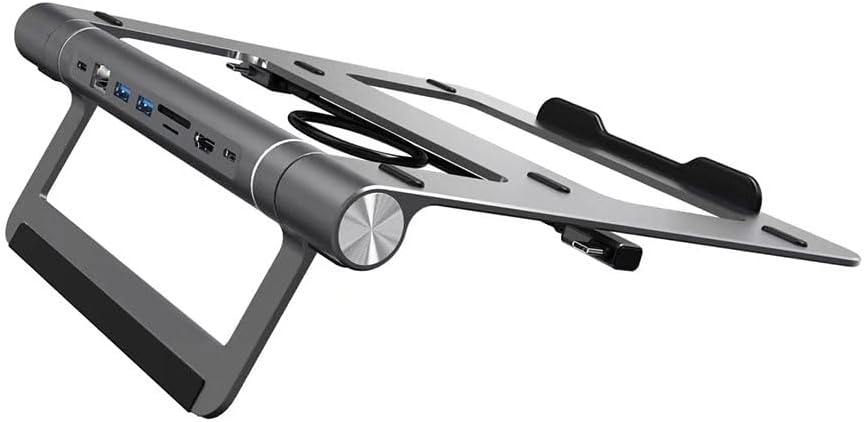 WiWU A821CH – Aluminum Laptop Stand with 8-in-1 Hub, Adjustable, Portable, Durable