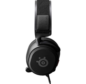 Black SteelSeries gaming headset on a white background