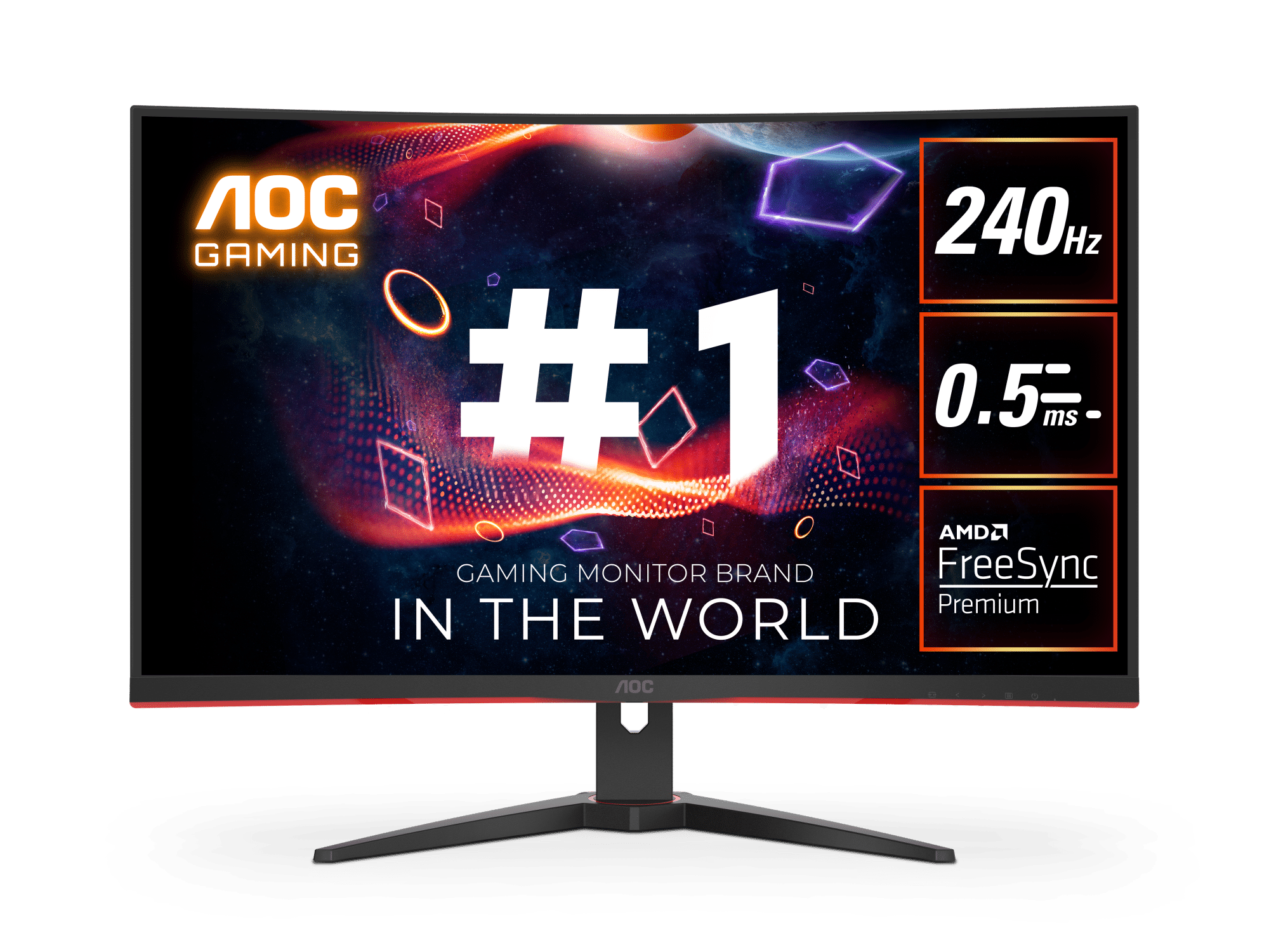 AOC C32G2ZE – 31.5″ Curved FHD Gaming Monitor, 240 Hz, 0.5 ms, Adaptive Sync, VA Panel