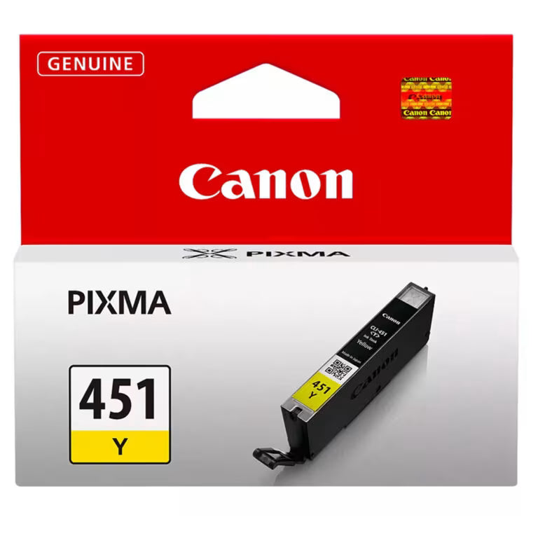 Canon CLI-451Y Yellow Cartridge (6524B001AA) – Genuine Canon Ink