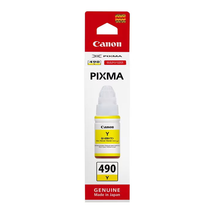 Canon GI-490Y Yellow Original Ink Cartridge Bottle (0666C001) – Genuine Canon Ink
