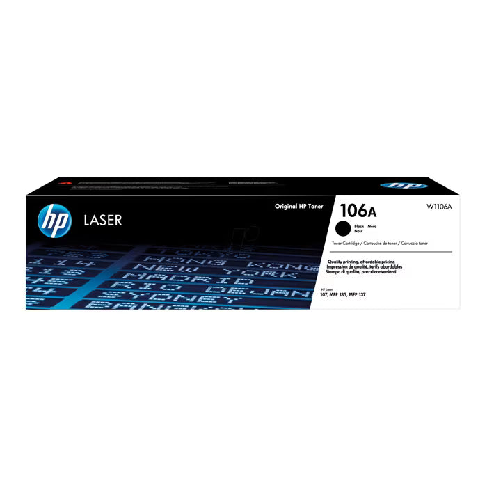 HP 106A Black Original Toner Cartridge (W1106A) – Genuine HP Toner