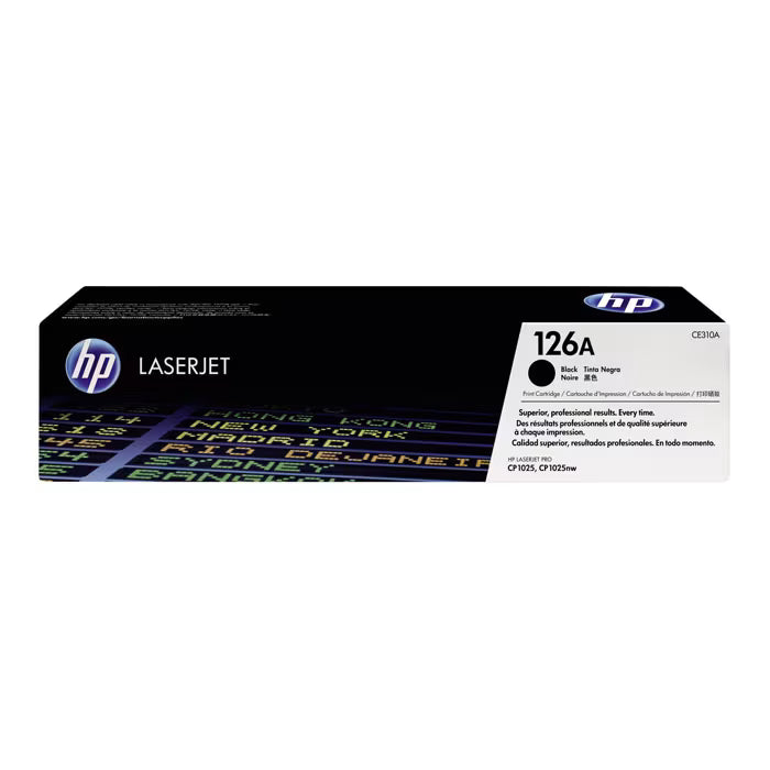 HP 126A Black Original Toner Cartridge (CE310A) – Genuine HP LaserJet Toner