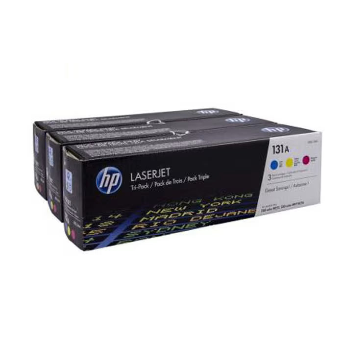 HP 131A Cyan, Magenta, Yellow Original Toner Cartridge (U0SL1AM) 3-Pack – Genuine HP