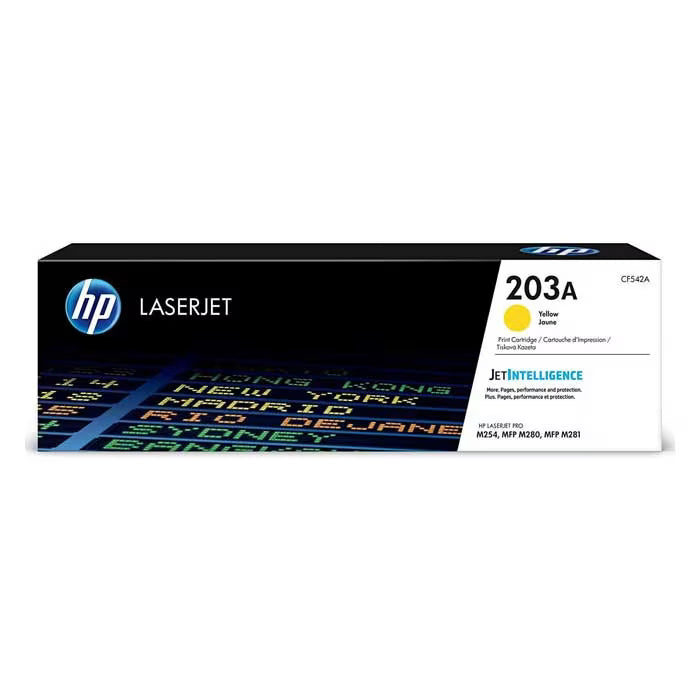HP 203A Yellow Original Toner Cartridge (CF542A) – Genuine HP Toner