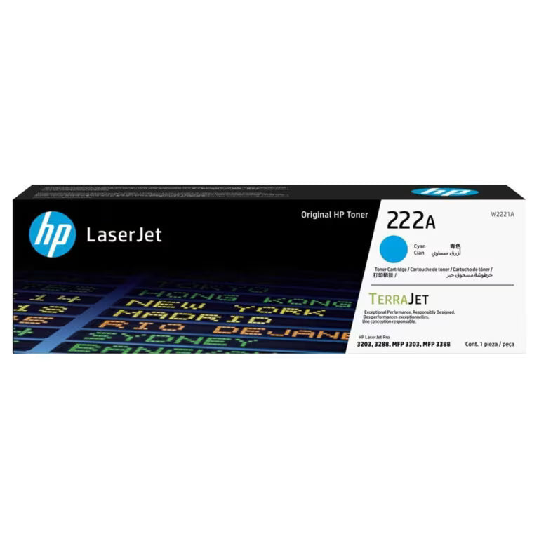 HP 222A Cyan Original Toner Cartridge (W2221A) – High Quality Printing