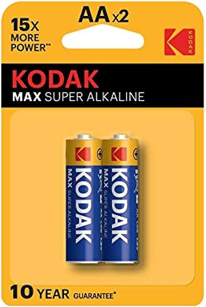 KODAK AA Max Super Alkaline 1.5v Batteries (2 Pack)