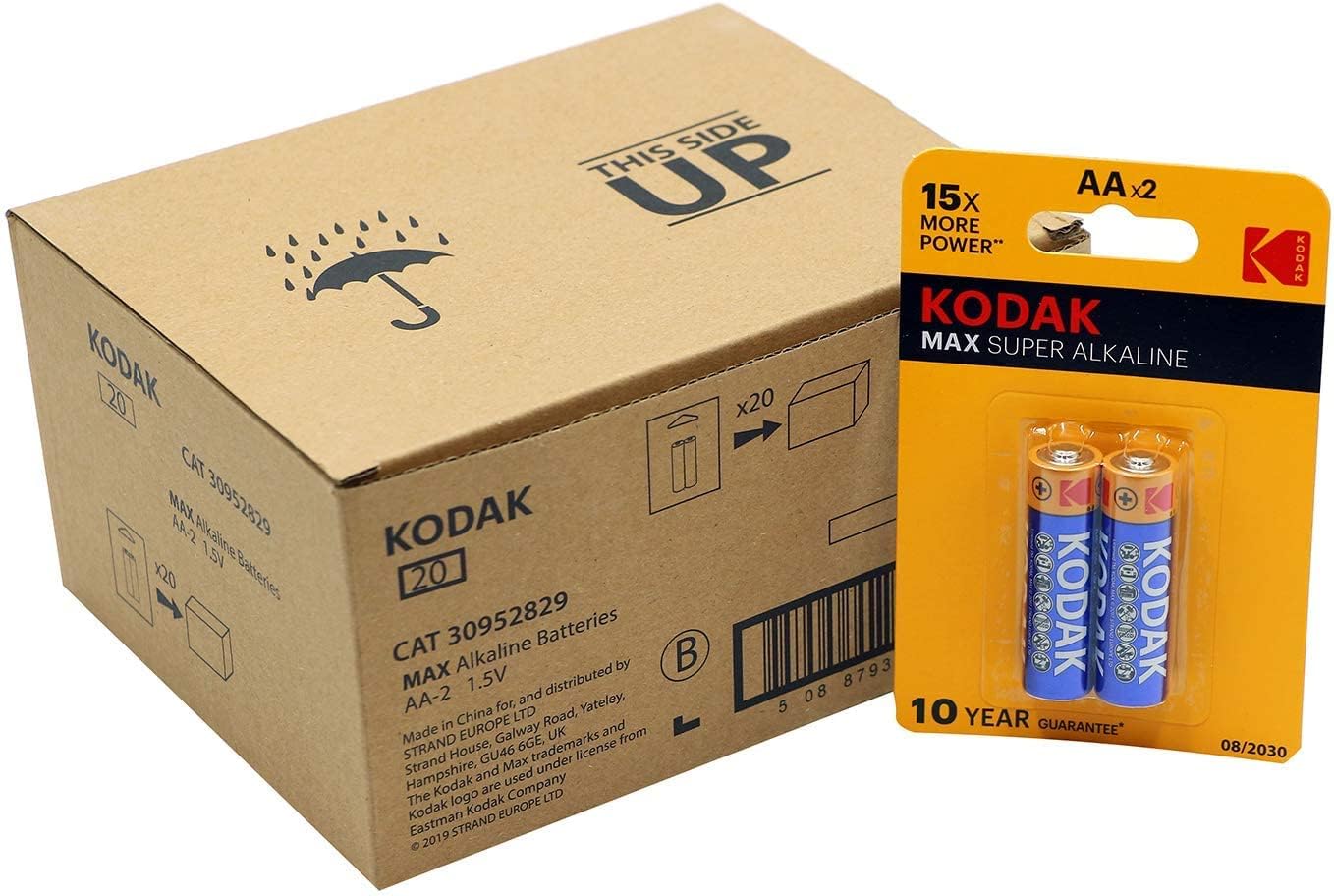 KODAK AA Max Super Alkaline 1.5v Batteries (2 Pack)