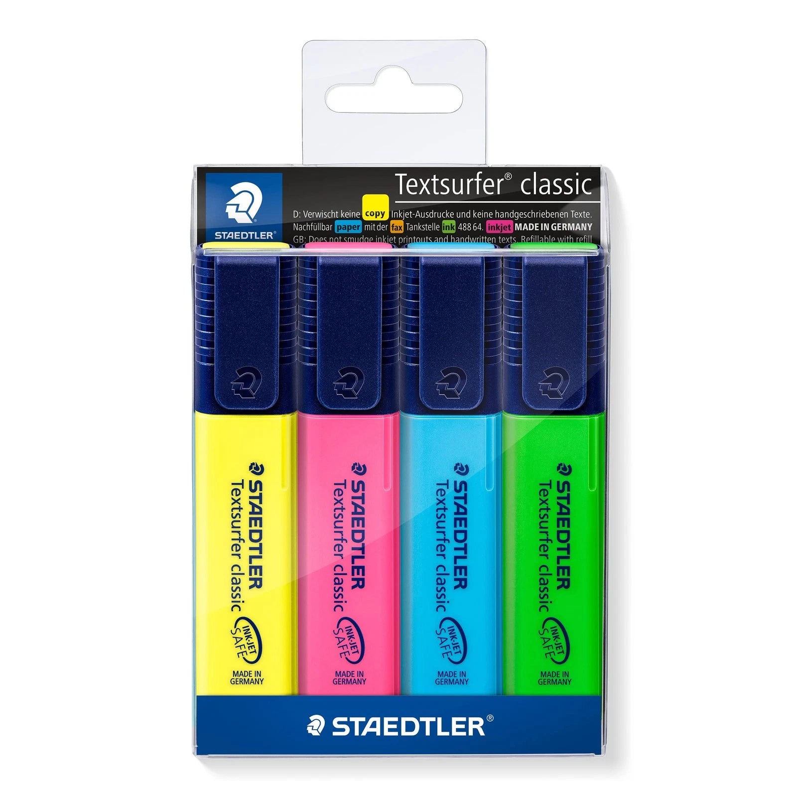 STAEDTLER 364 WP4 Textsurfer Classic Highlighter - Assorted Colours (Pack of 4)