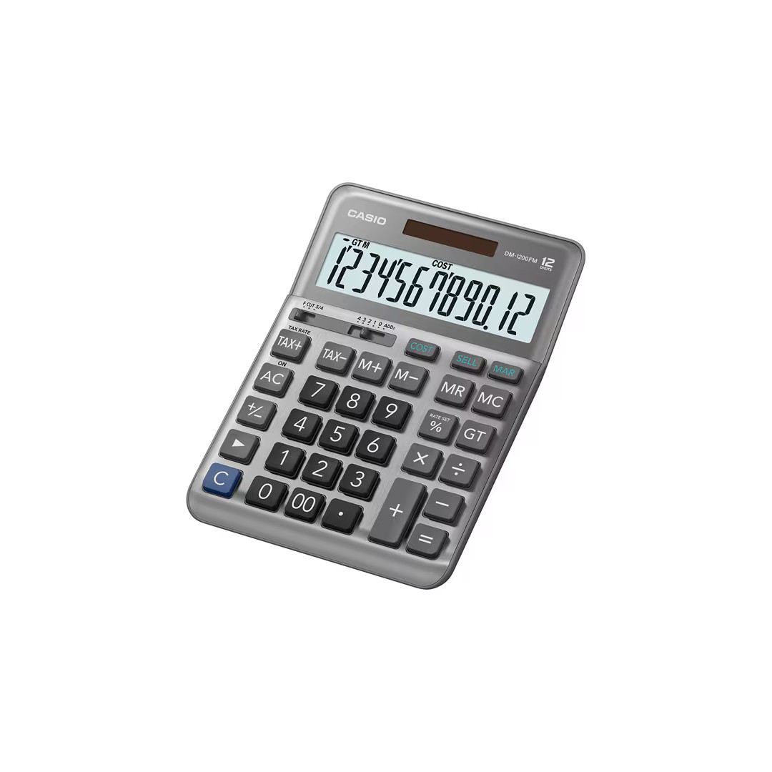 Casio DM-1200FM 12-Digit Desktop Calculator with Metal Faceplate