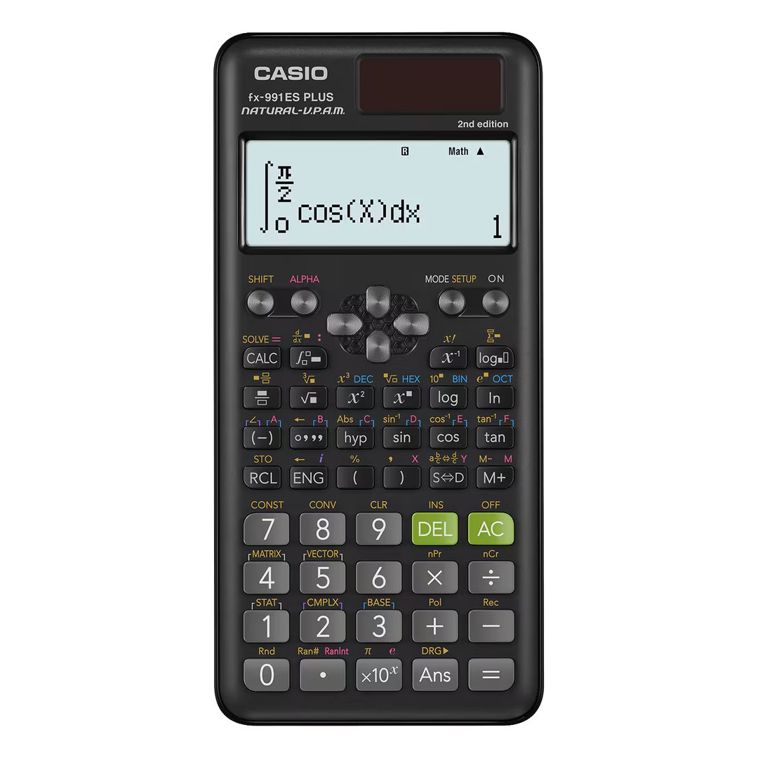 Casio fx-991ES Plus 2nd Edition Scientific Calculator, 417 Functions, Natural Textbook Display, Solar & Battery