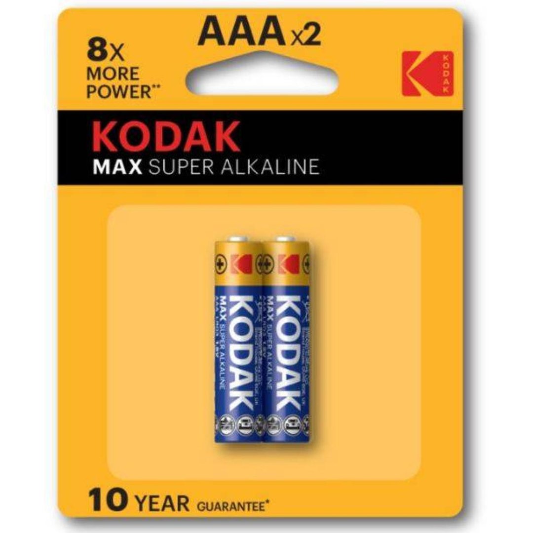 Kodak MAX Super Alkaline AAA Batteries, 1.5V – Pack of 2