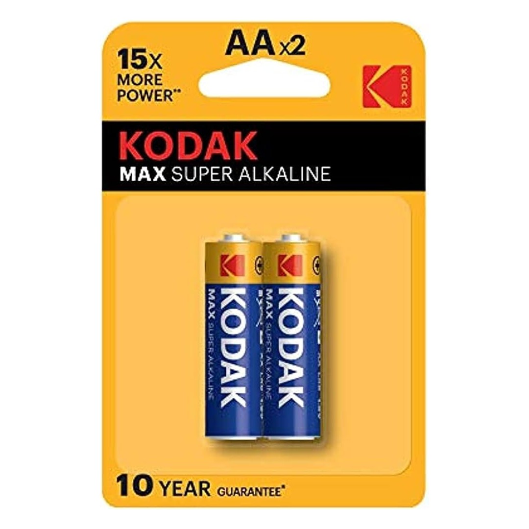 KODAK AA Max Super Alkaline 1.5v Batteries (2 Pack)
