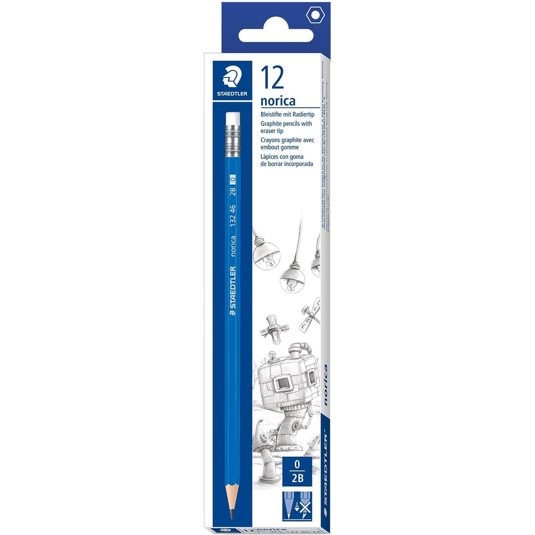 Staedtler Noris 132 HB Pencils with Eraser (Box of 12)