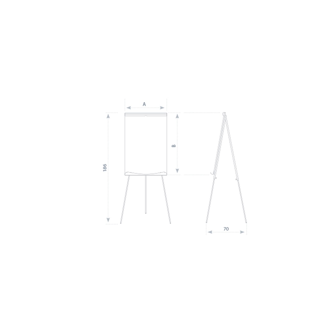 2x3 Flipchart Magnetic Ecoboard Mobile – 70 × 100 cm, Whiteboard & Flipchart, Tripod Stand