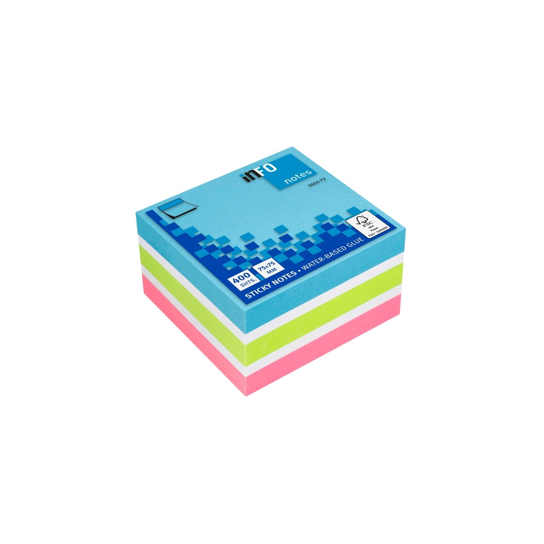 Info Notes Sticky Notes Cube 75×75mm 400 Sheets