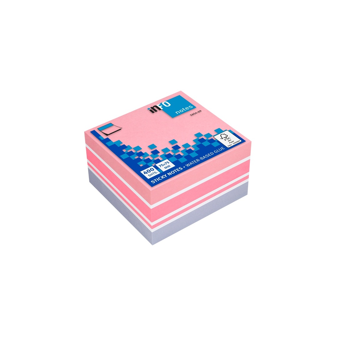 Info Notes Sticky Notes Cube 75×75mm 400 Sheets