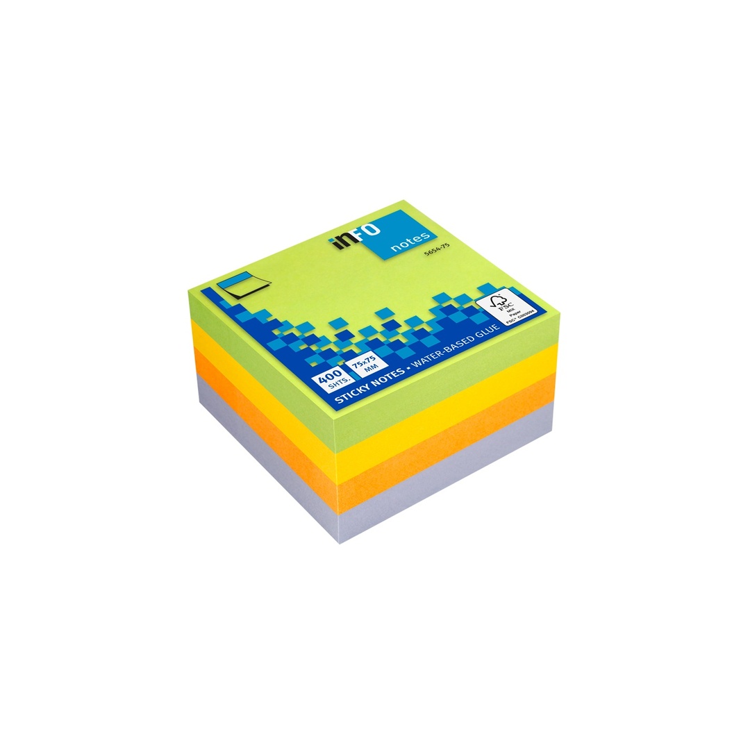 Info Notes Sticky Notes Cube 75×75mm 400 Sheets