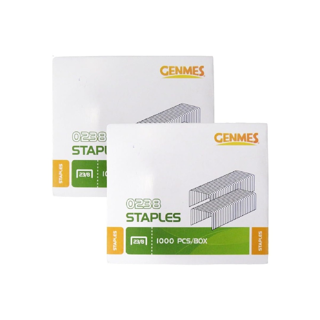 Genmes 23-Series Heavy-Duty Staples – Galvanized Steel, Box of 1000