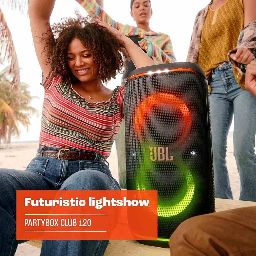 JBL PartyBox Club 120 Portable Party Speaker – 120W, LED Light Show & 12-Hour Battery