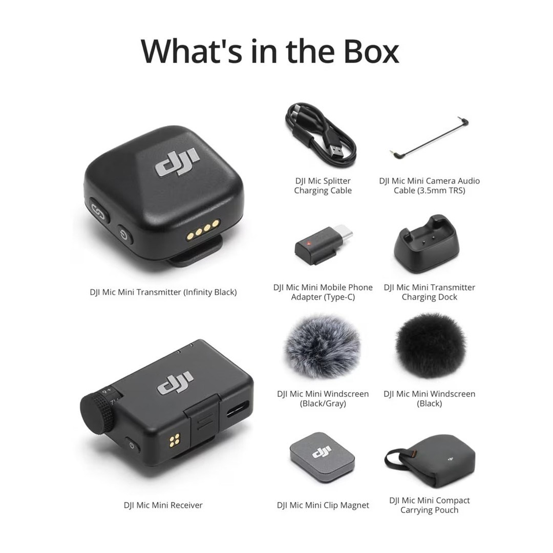 DJI Mic Mini Wireless Lavalier Microphone (1 TX + 1 RX)