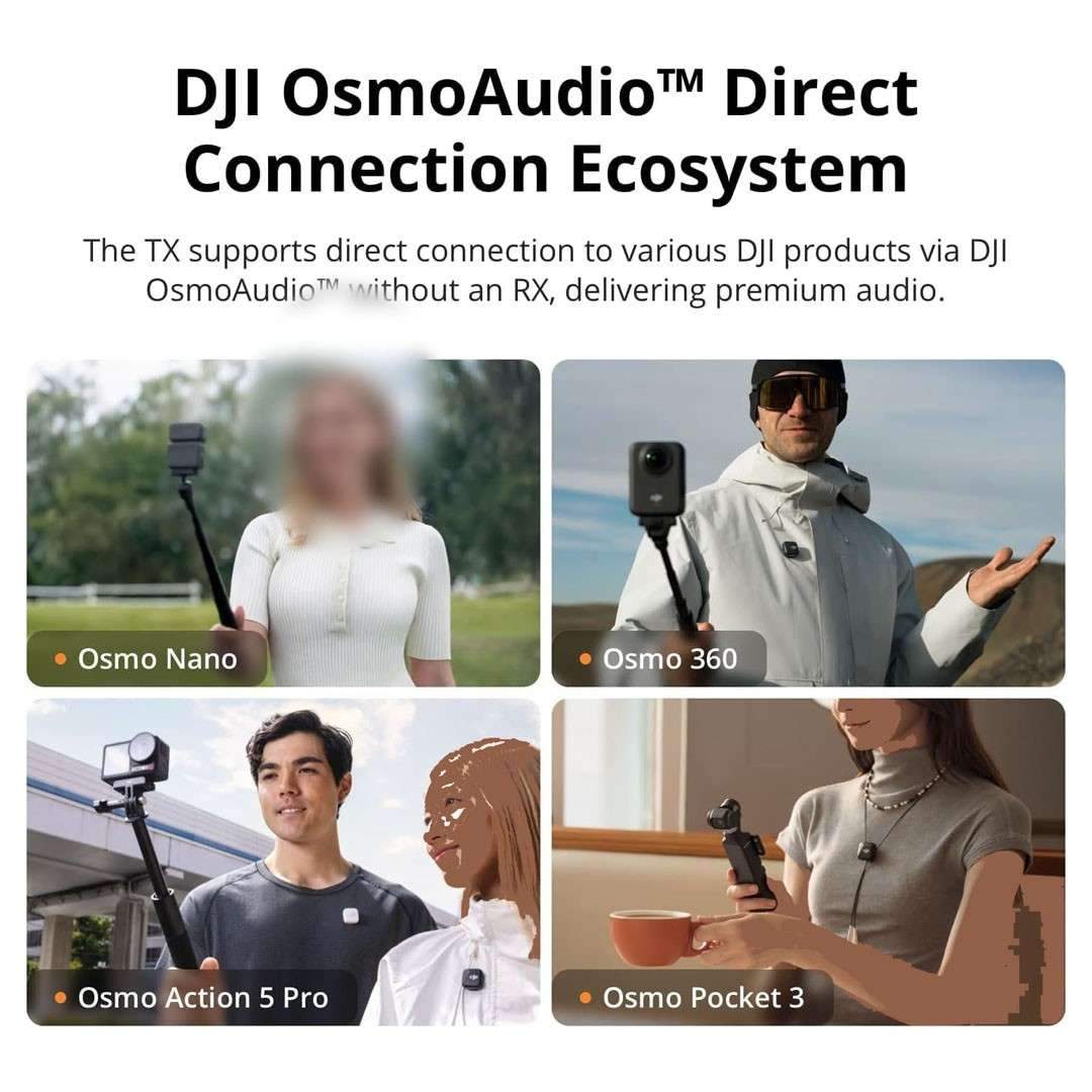DJI Mic Mini Wireless Lavalier Microphone (2 TX + 1 RX) – White