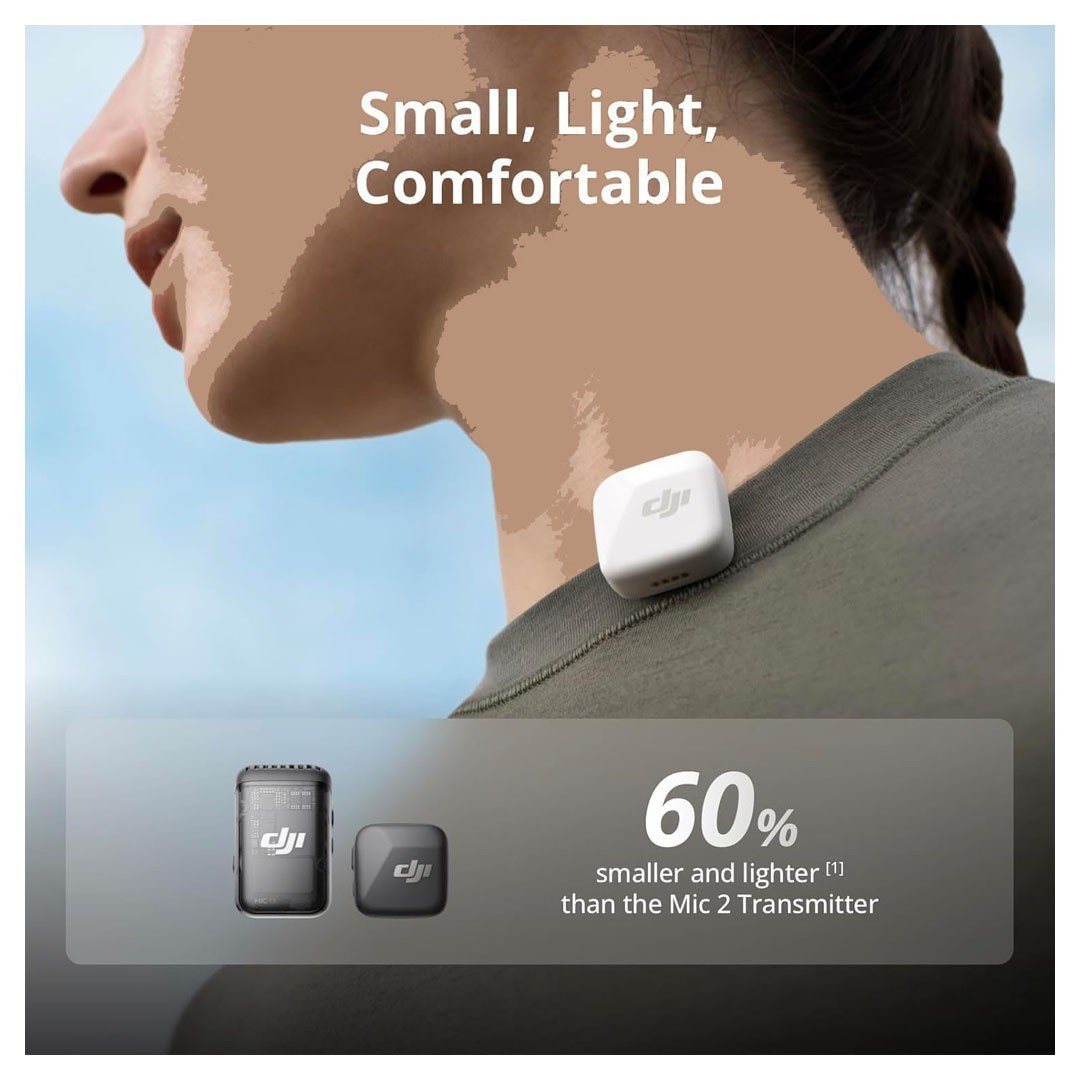 DJI Mic Mini Wireless Lavalier Microphone (2 TX + 1 RX) – White