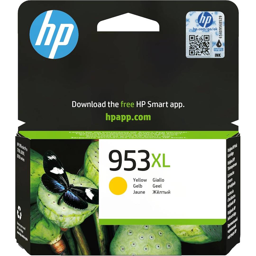 HP 953XL Yellow High Yield Original Ink Cartridge (F6U18AE) – Genuine HP Ink