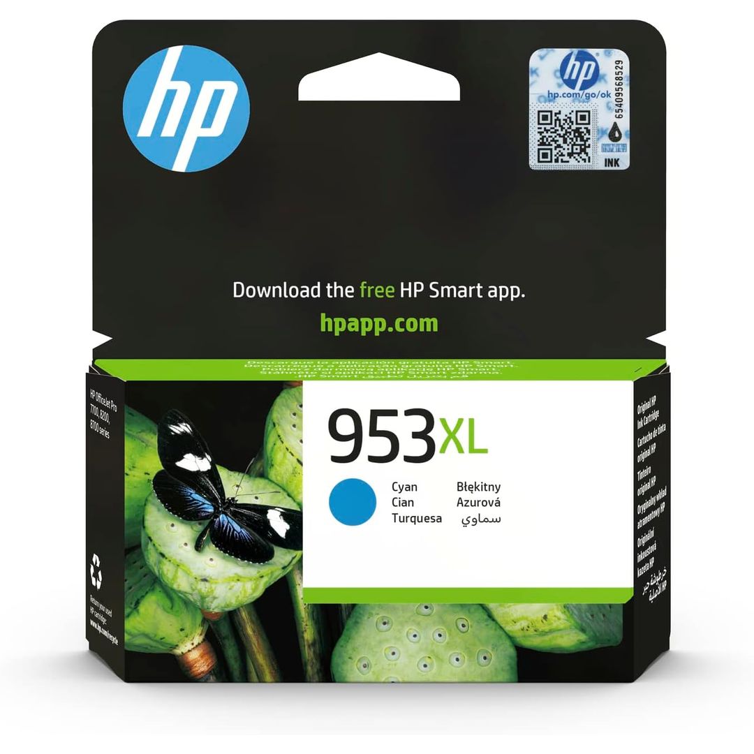 HP 953XL Cyan High Yield Original Ink Cartridge (F6U16AE) – Genuine HP Ink