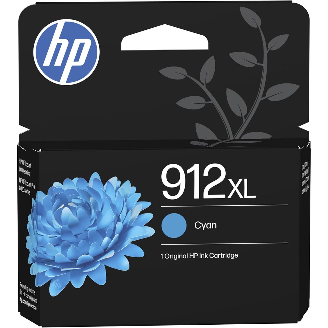 HP 912XL Cyan Original Ink Cartridge (3YL81AE) – High Yield Genuine HP Ink