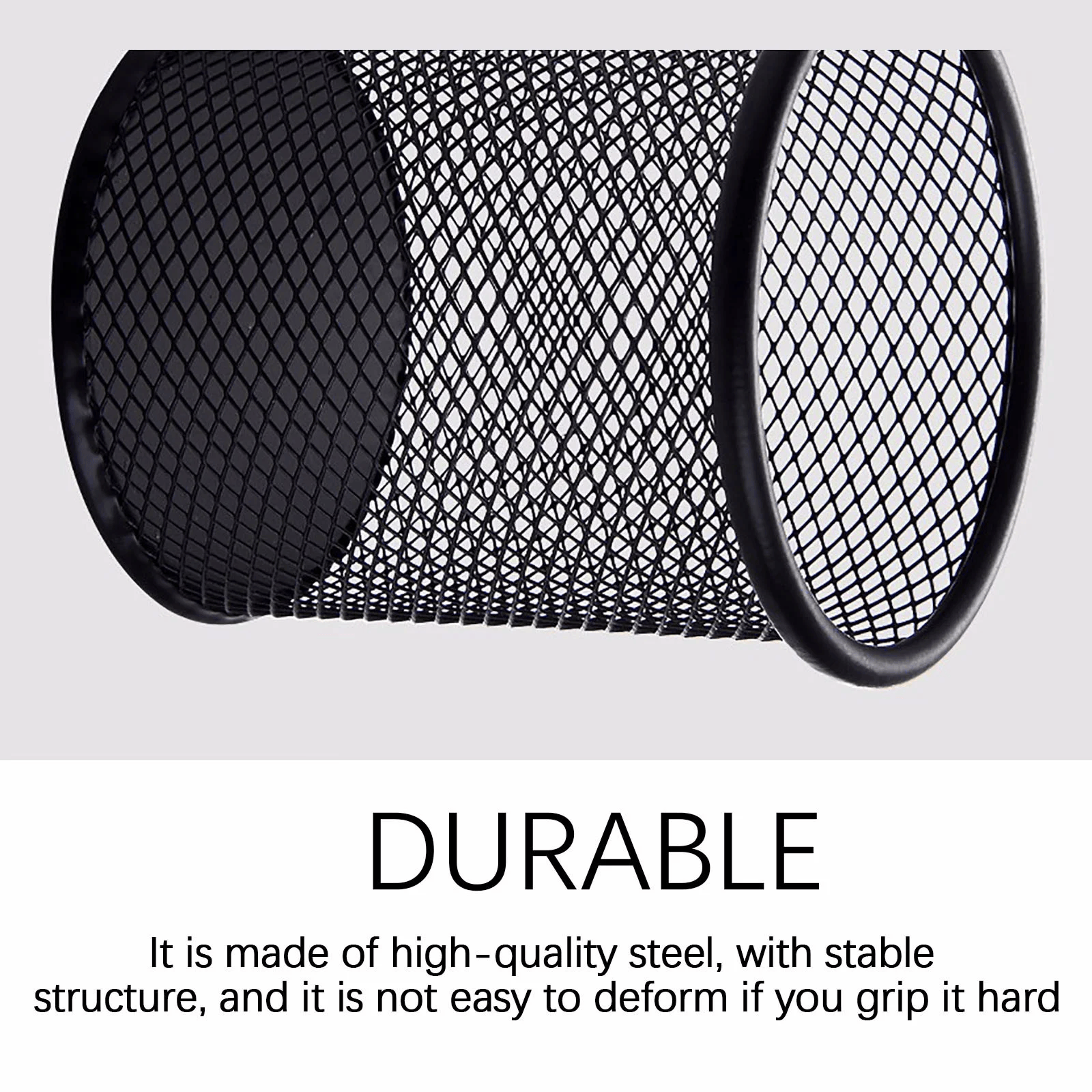 Meitianfacai Metal Wire Mesh Pencil Holder Cup – Classic Black