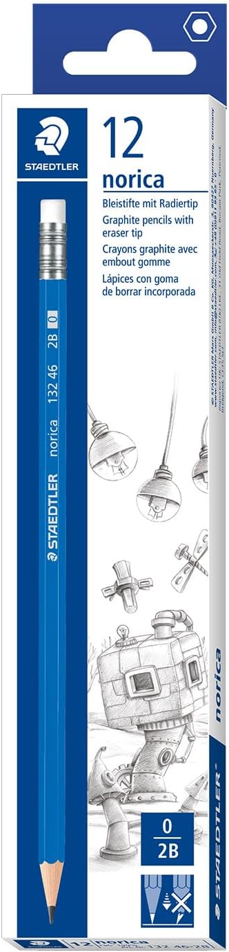Staedtler Noris 132 HB Pencils with Eraser (Box of 12)