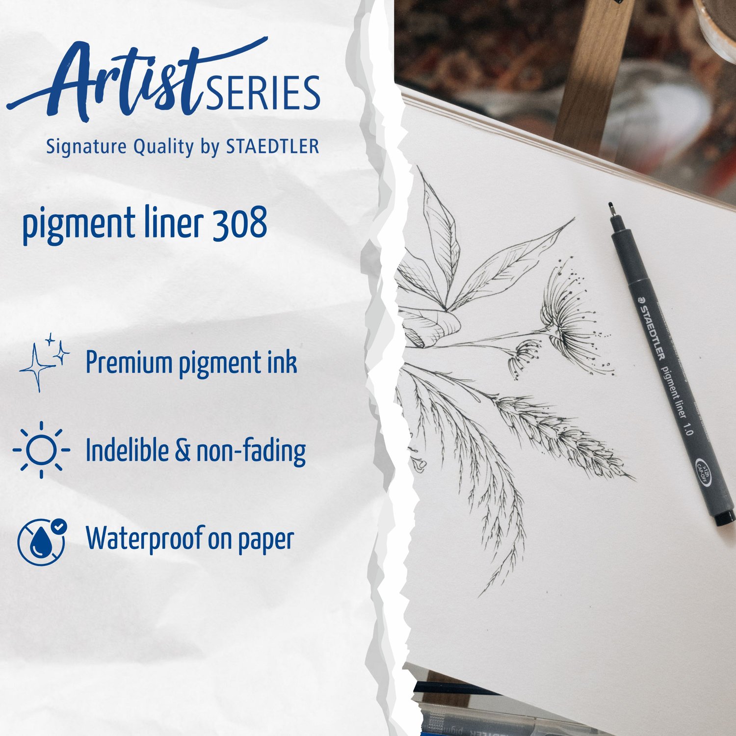 Staedtler 308 Pigment Liner (Black)