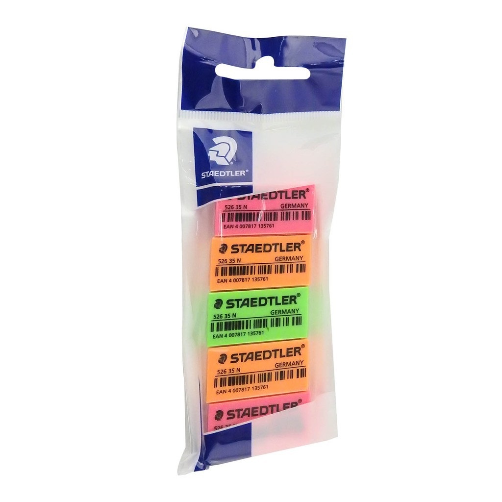 Staedtler 526 Neon Erasers (Assorted 5-Pack)
