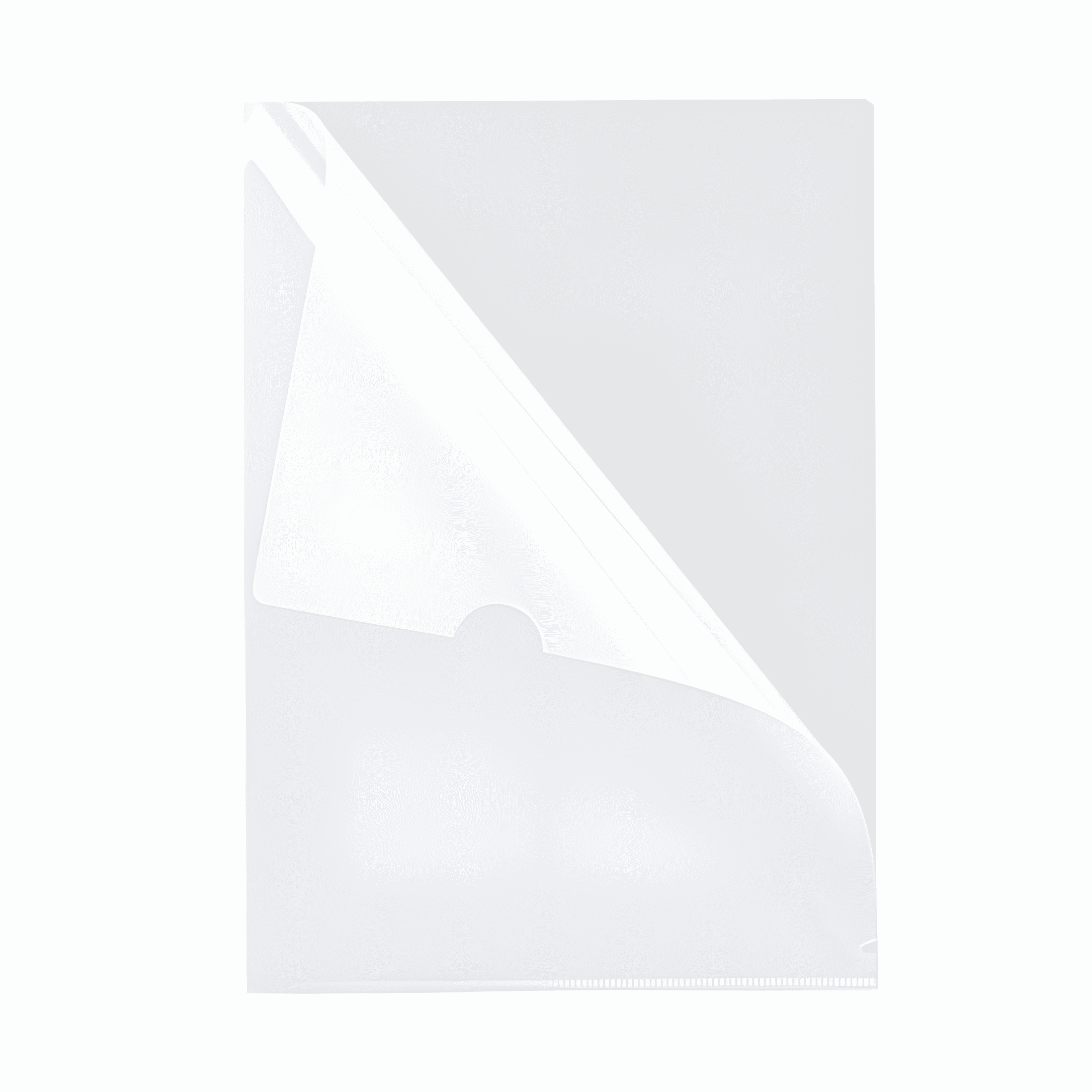 A4 Glass Clear L-Shape Folders (12-Piece Set)