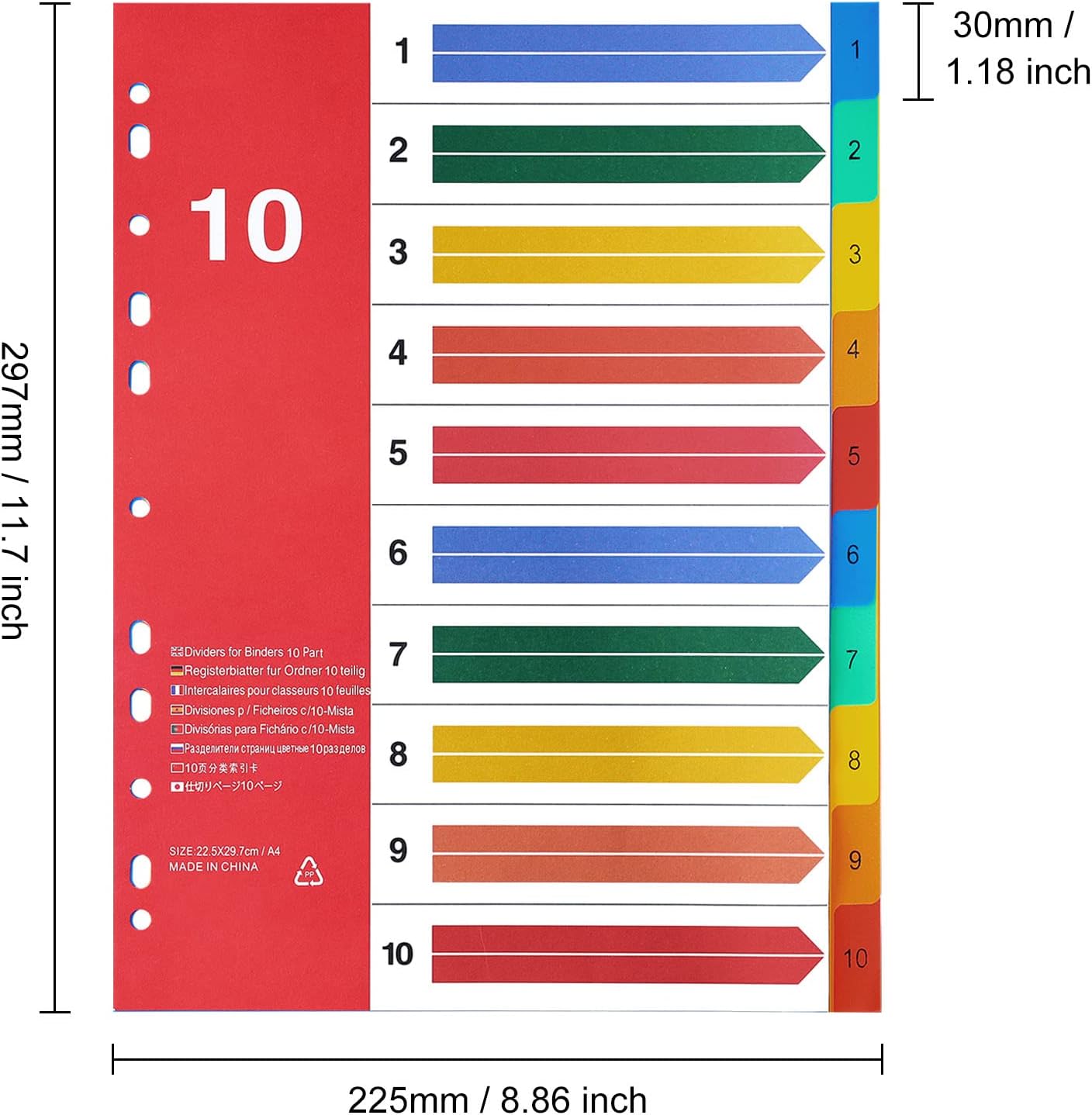 A4 Multi-Index Binder Dividers