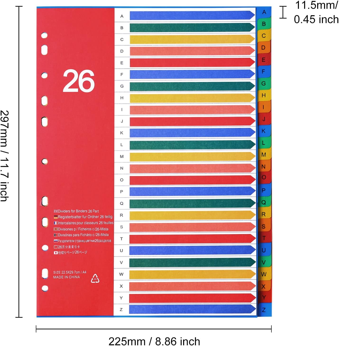 A4 Multi-Index Binder Dividers