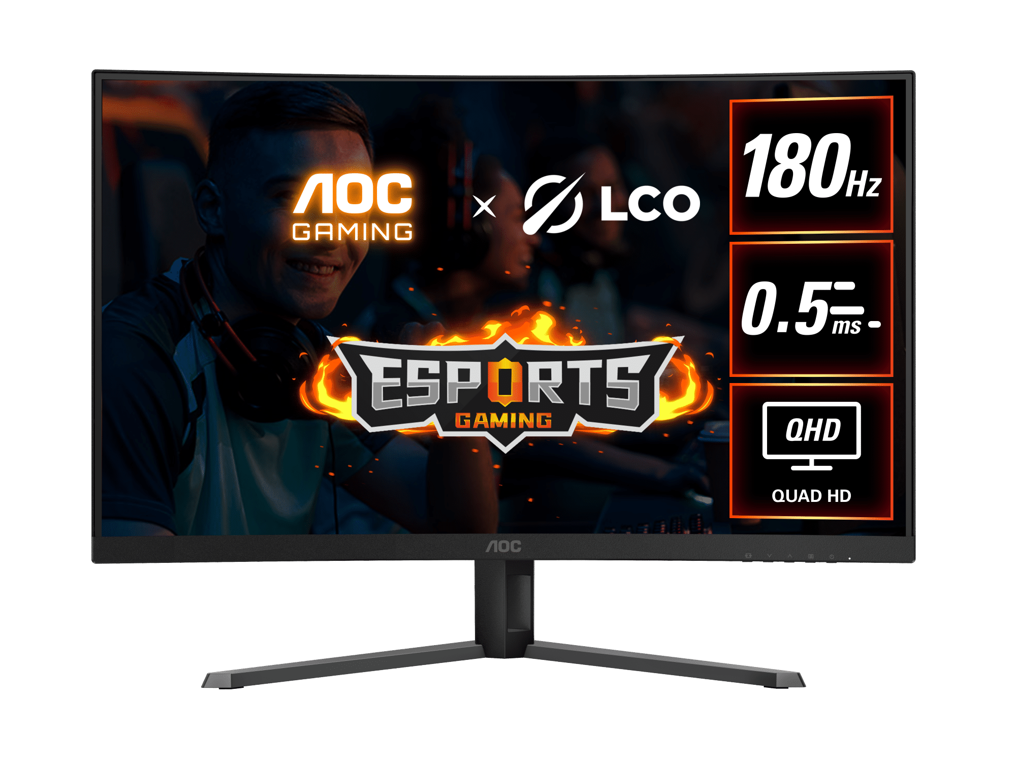 AOC CQ32G4E 31.5" Curved Gaming Monitor – QHD (2560x1440), 180Hz, 0.5ms, VA Panel, Adaptive Sync