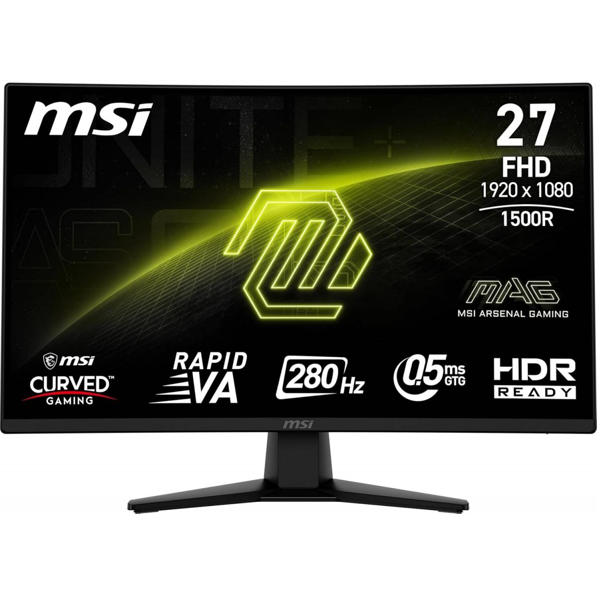 MSI MAG 274CXF 27" Curved Gaming Monitor – FHD (1920x1080), 280Hz, 0.5ms, Rapid VA, FreeSync Premium, Black