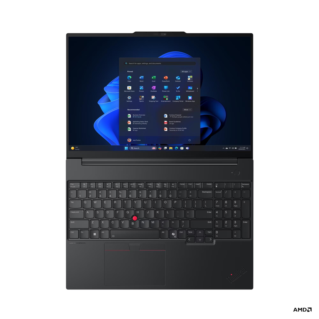 Lenovo ThinkPad E16 Gen 3 16" WUXGA Business Laptop — AMD Ryzen 7 250, 16GB DDR5 RAM, 512GB SSD, Black