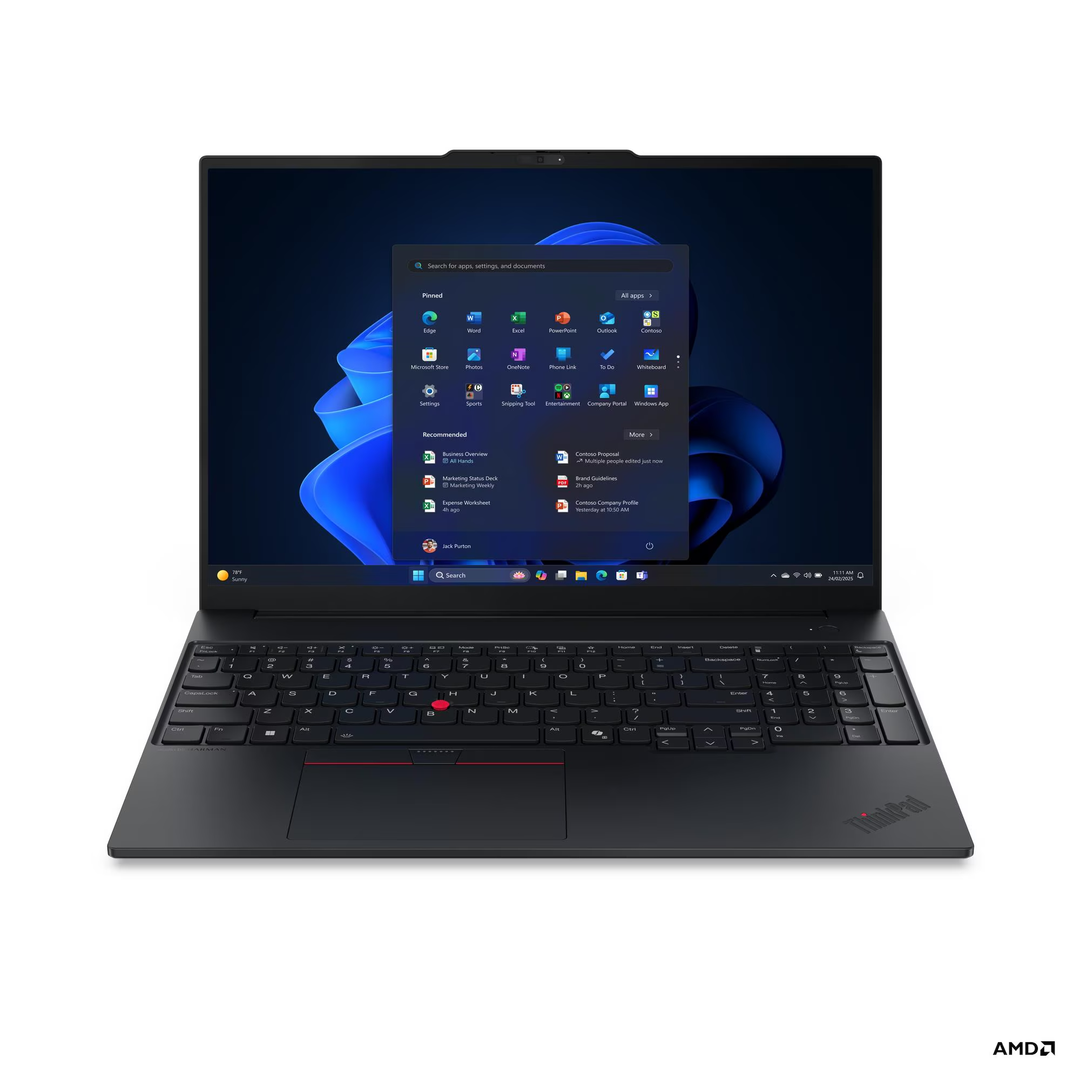 Lenovo ThinkPad E16 Gen 3 16" WUXGA Business Laptop — AMD Ryzen 7 250, 16GB DDR5 RAM, 512GB SSD, Black