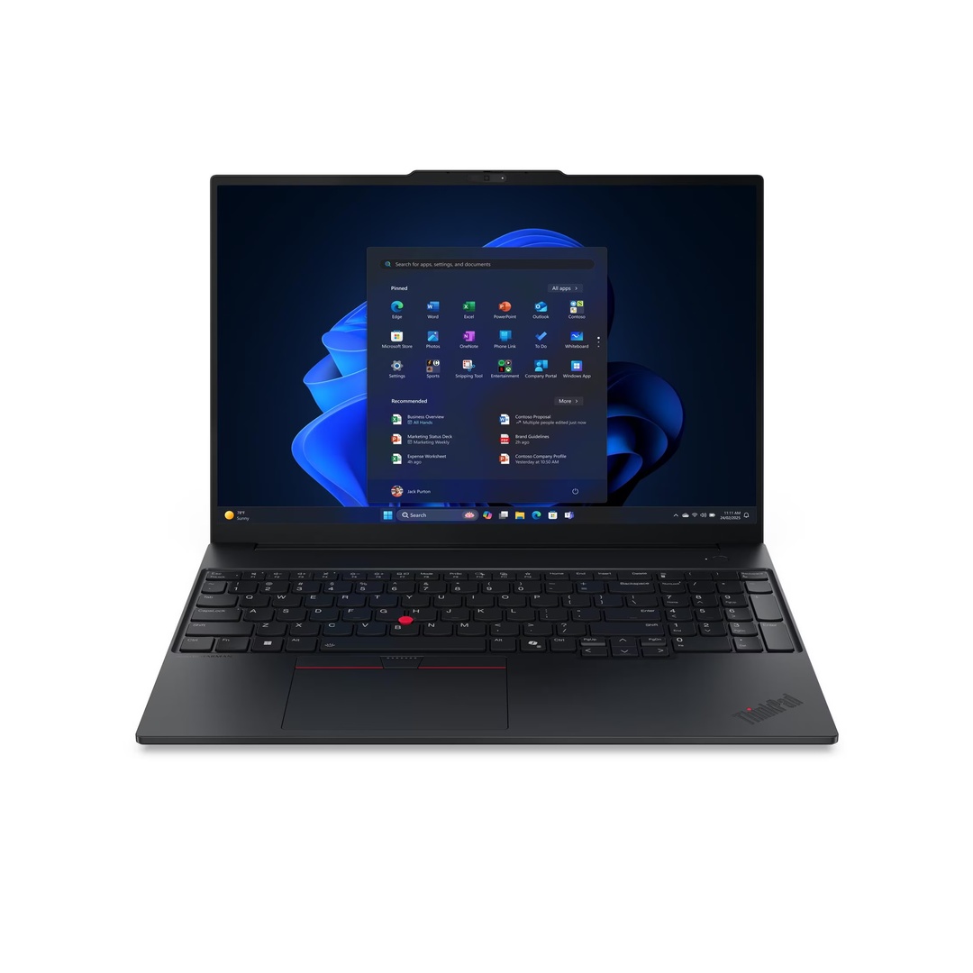 Lenovo ThinkPad E16 Gen 3 16" WUXGA Business Laptop — Intel Core Ultra 5 225U, 8GB DDR5 RAM, 512GB SSD, Black