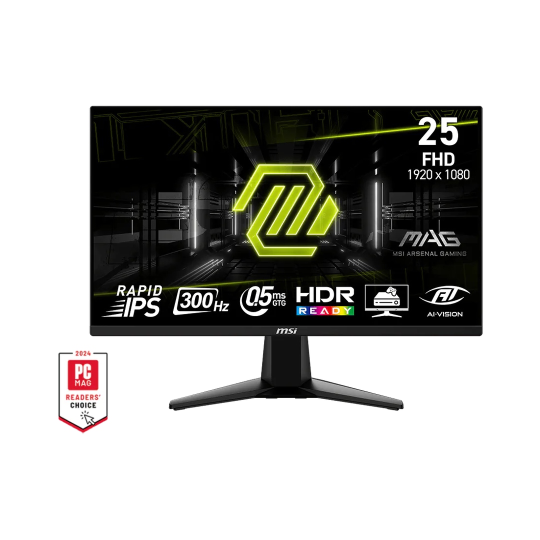 MSI MAG 255XF 24.5" Gaming Monitor – FHD Rapid IPS, 300Hz, 0.5ms, AMD FreeSync Premium, HDR Ready
