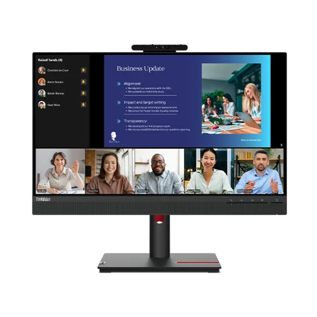 Lenovo ThinkVision T24v-30 24" FHD IPS Monitor with Webcam – 75Hz, 4ms, Raven Black