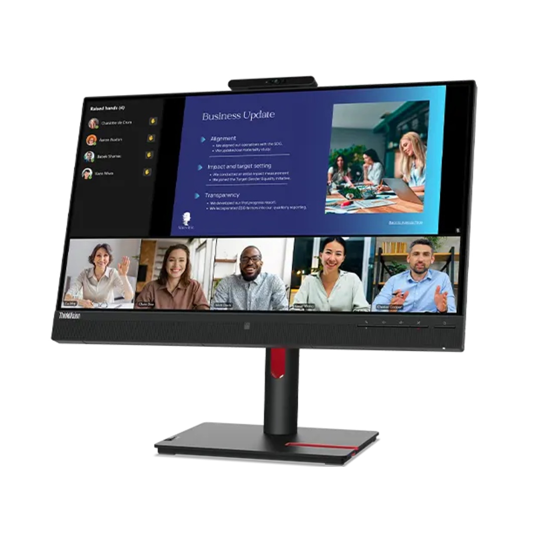Lenovo ThinkVision T24v-30 24" FHD IPS Monitor with Webcam – 75Hz, 4ms, Raven Black
